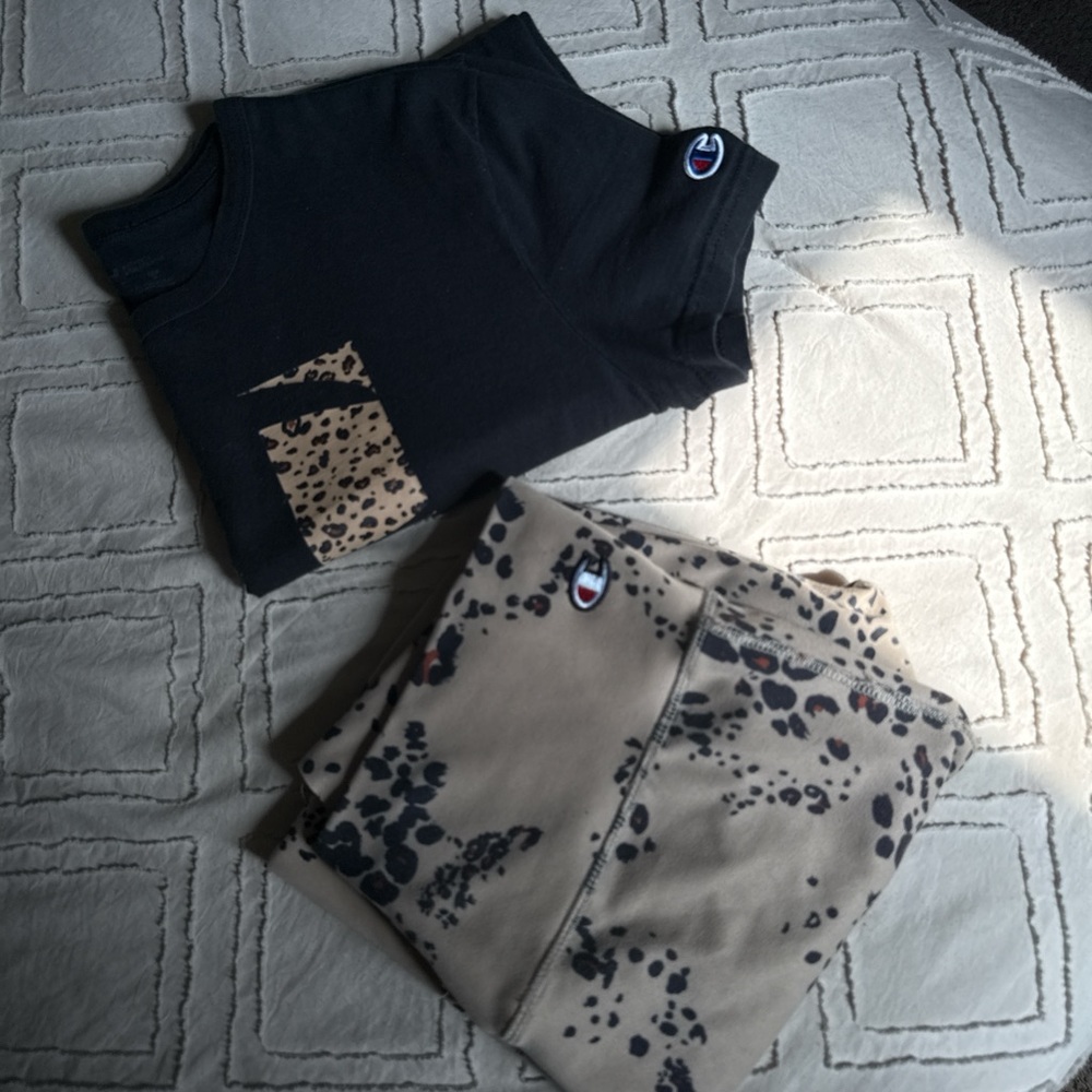 Kids Black and Tan Graphic T-Shirt Set